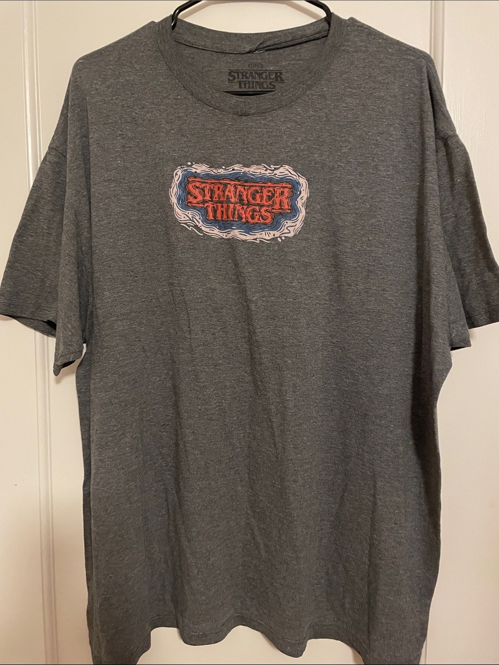 Netflix Gray Tee with Red Stranger Things Logo